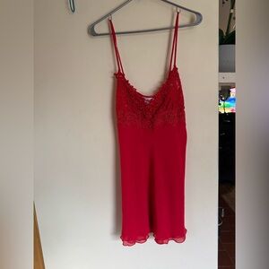 Mystique Boutique Red Lace-Trim Slip